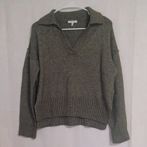 Maurices Olive Green Split Neck Knit Sweater Size Medium